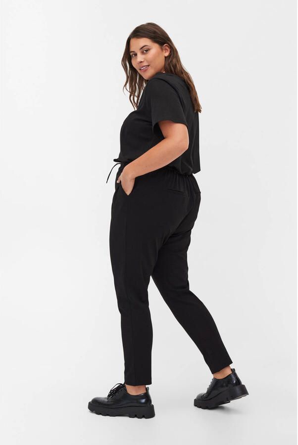 Zizzi high waist regular fit broek zwart