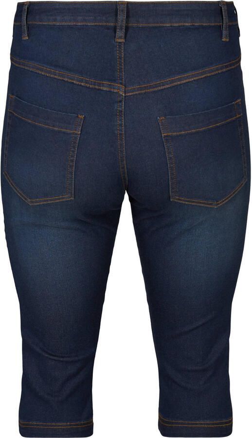 Zizzi high waist skinny capri jeans AMY donkerblauw denim