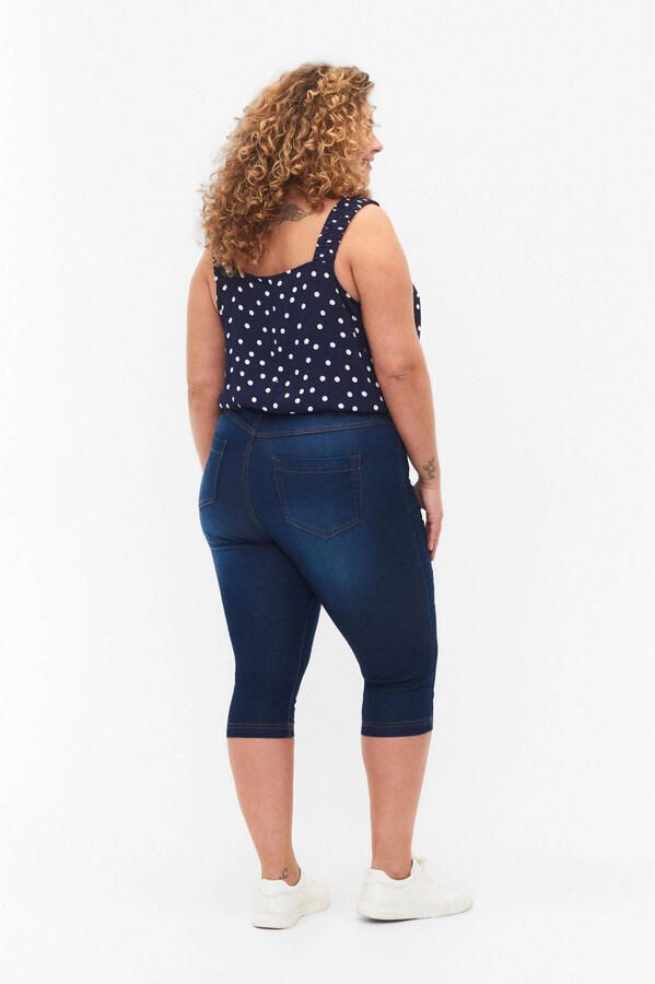 Zizzi high waist skinny capri jeans AMY donkerblauw denim - Foto 2