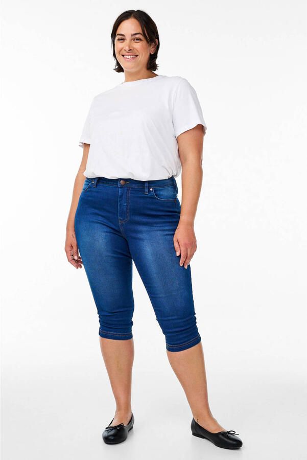 Zizzi high waist skinny capri jeans AMY donkerblauw denim - Foto 2