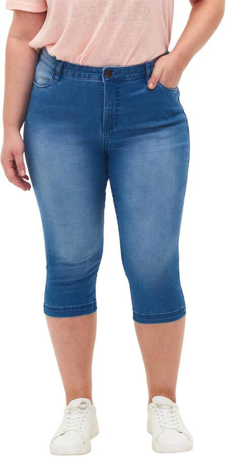 Zizzi high waist skinny capri jeans AMY lichtblauw denim - Foto 2