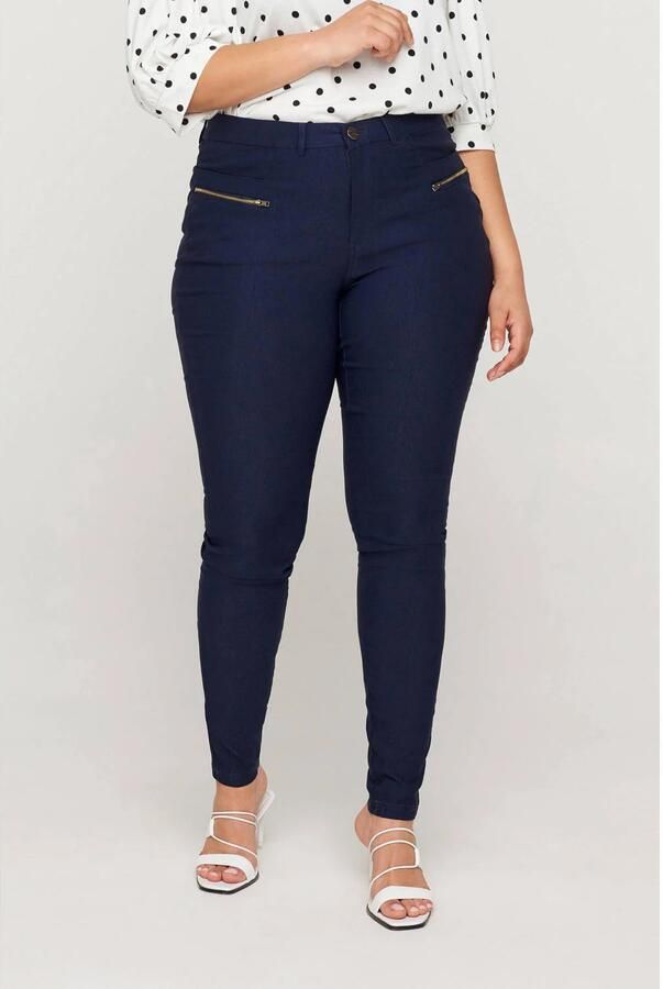 Zizzi high waist skinny tregging JEVA donkerblauw - Foto 2