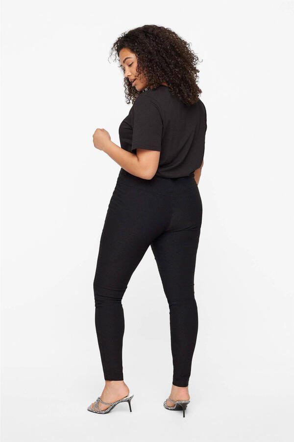 Zizzi high waist skinny tregging JEVA zwart