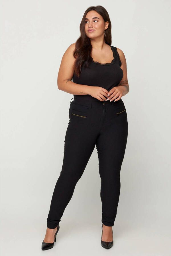 Zizzi high waist skinny tregging JEVA zwart - Foto 3