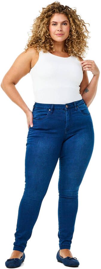 Zizzi high waist slim fit jeans AMY dark blue denim - Foto 3