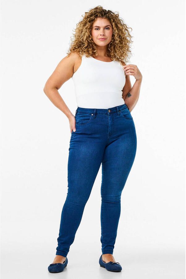 Zizzi high waist slim fit jeans AMY dark blue denim - Foto 2