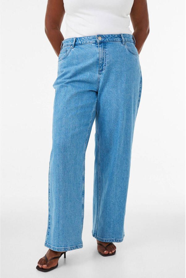 Zizzi high waist wide leg jeans Plus Size lichtblauw - Foto 2