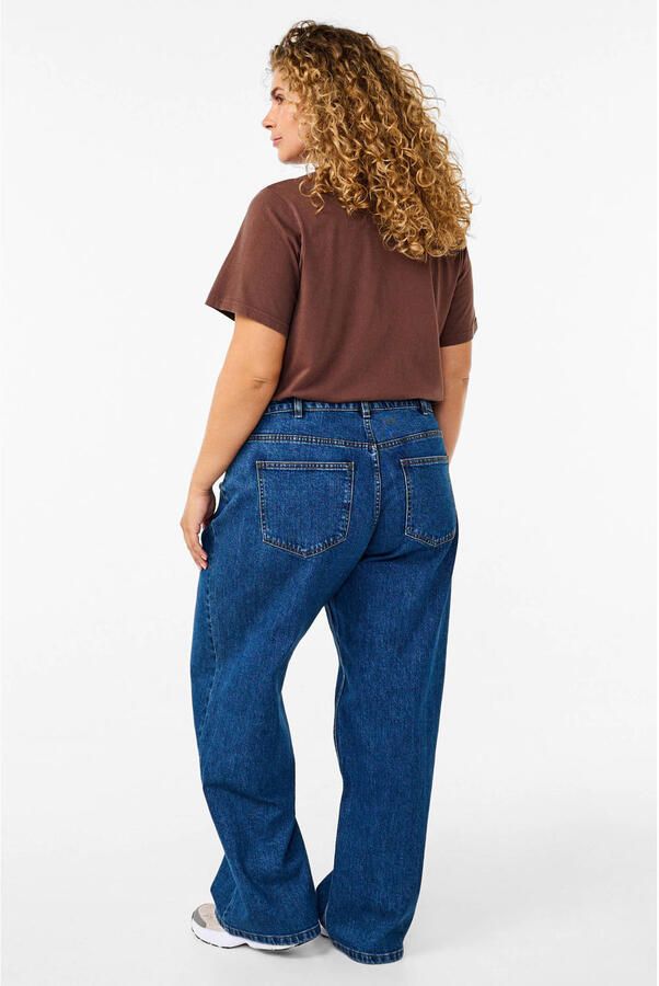 Zizzi high wide leg jeans Plus Size donkerblauw - Foto 2