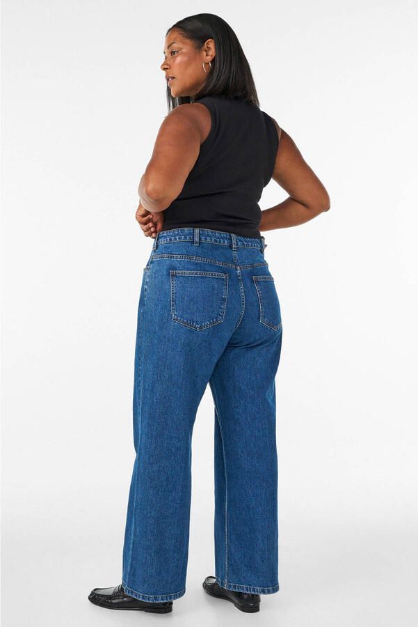 Zizzi high wide leg jeans Plus Size donkerblauw - Foto 3