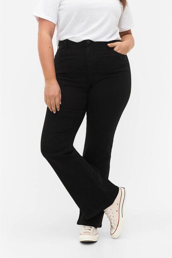 Zizzi high waist bootcut jeans black denim
