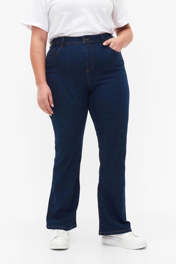 Zizzi high waist bootcut jeans dark blue denim