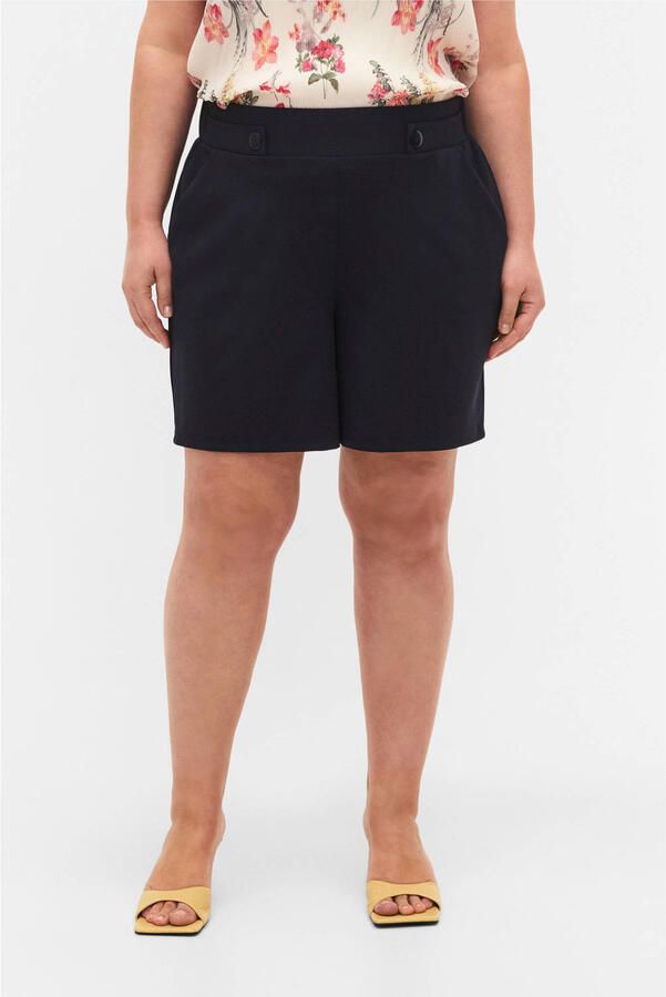 Zizzi high waist casual short donkerblauw