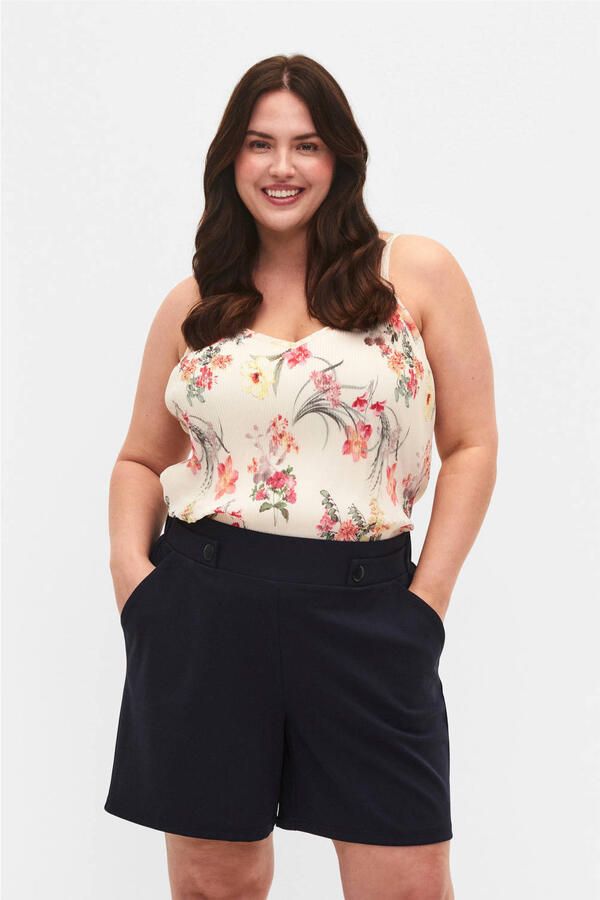 Zizzi high waist casual short donkerblauw - Foto 3