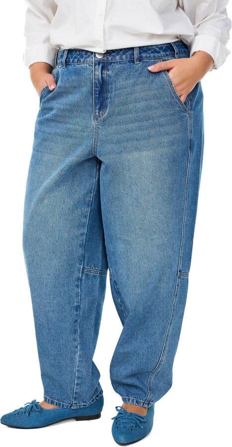 Zizzi high waist loose fit jeans medium blue denim