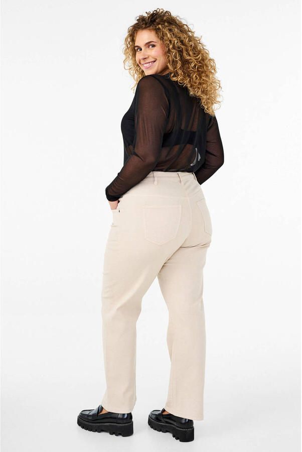 Zizzi high waist straight leg jeans beige - Foto 2