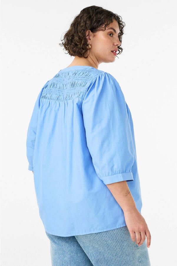 Zizzi katoenen top Plus Size blauw - Foto 3