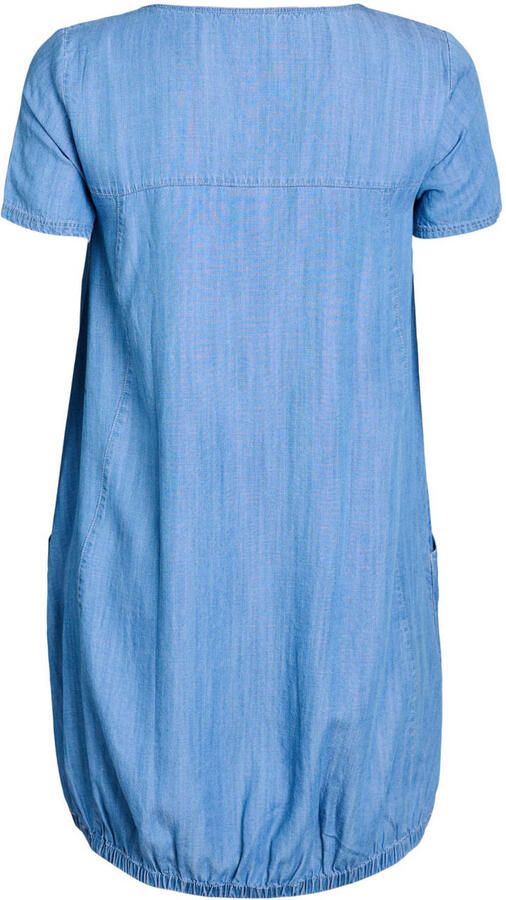 Zizzi korte jurk light blue denim - Foto 3