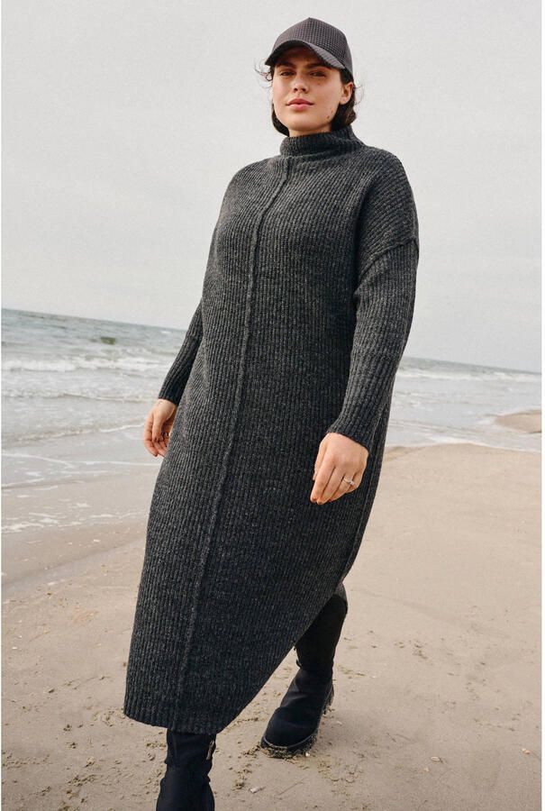 Zizzi maxi jurk antraciet