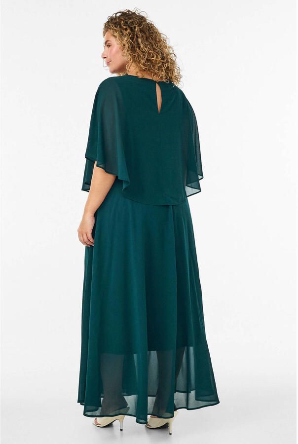 Zizzi maxi jurk Plus Size donkergroen - Foto 2
