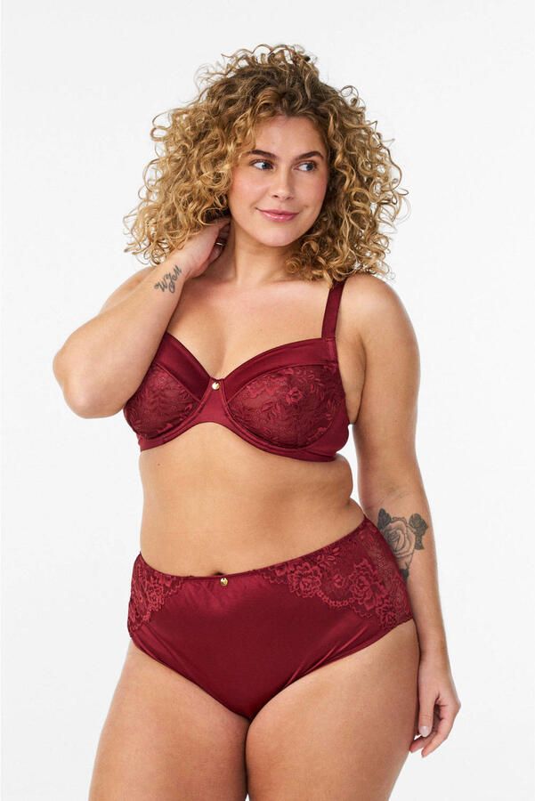 Zizzi maxislip Plus Size donkerrood