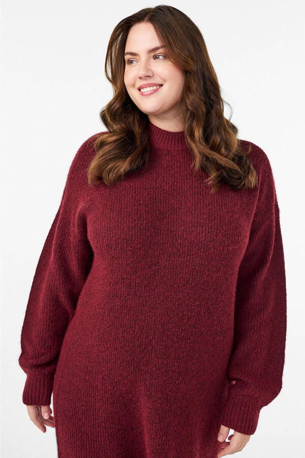 Zizzi midi jurk donkerrood