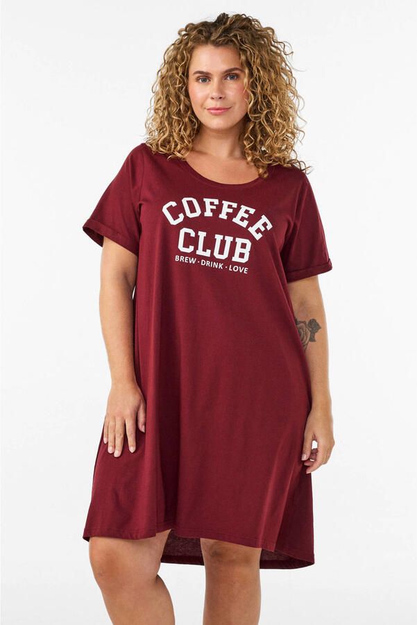 Zizzi nachthemd Plus Size donkerrood