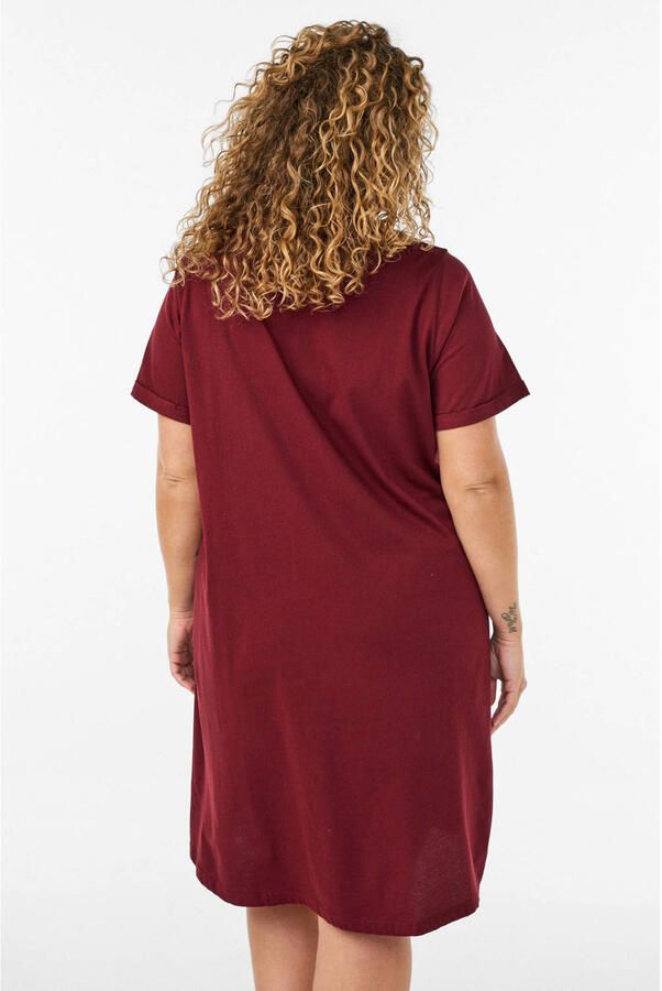 Zizzi nachthemd Plus Size donkerrood - Foto 3