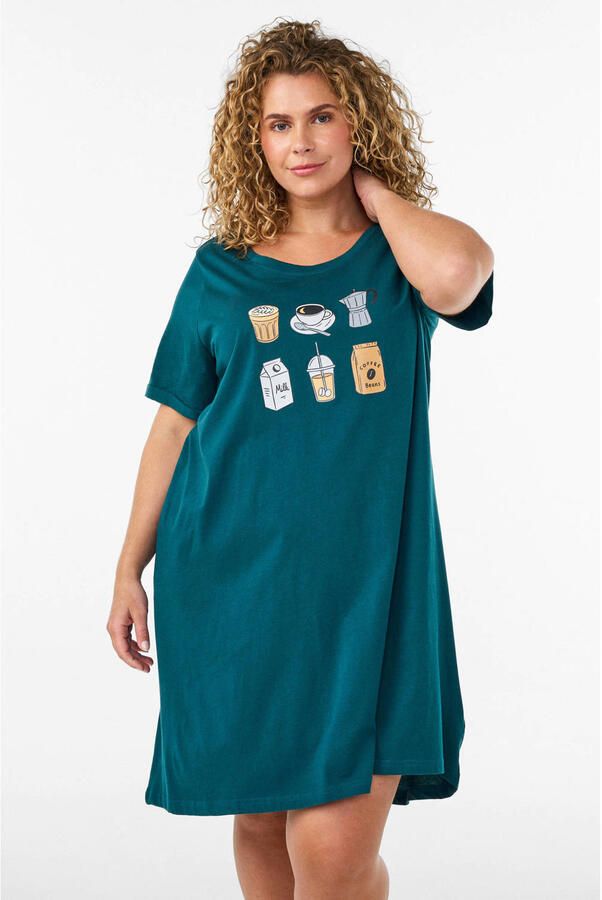 Zizzi nachthemd Plus Size petrol