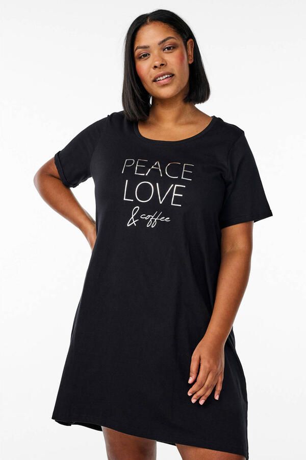 Zizzi nachthemd Plus Size zwart