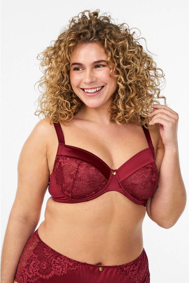 Zizzi niet-voorgevormde beugel-bh Plus Size donkerrood
