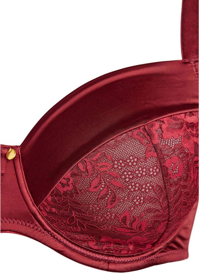 Zizzi niet-voorgevormde beugel-bh Plus Size donkerrood - Foto 2
