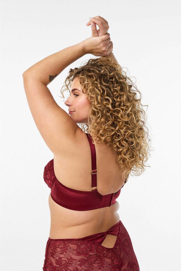 Zizzi niet-voorgevormde beugel-bh Plus Size donkerrood - Foto 3