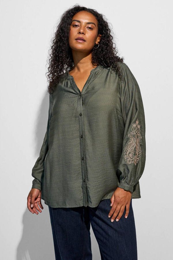 Zizzi Plus Size gebloemde blouse groen