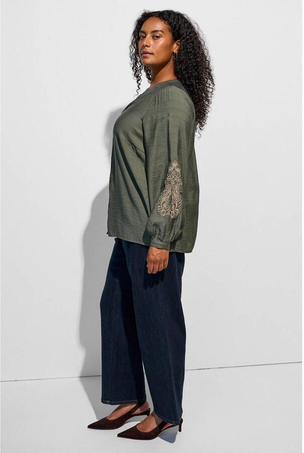 Zizzi Plus Size gebloemde blouse groen - Foto 3