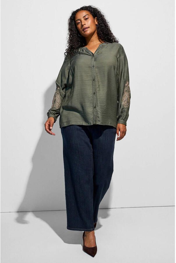 Zizzi Plus Size gebloemde blouse groen - Foto 2