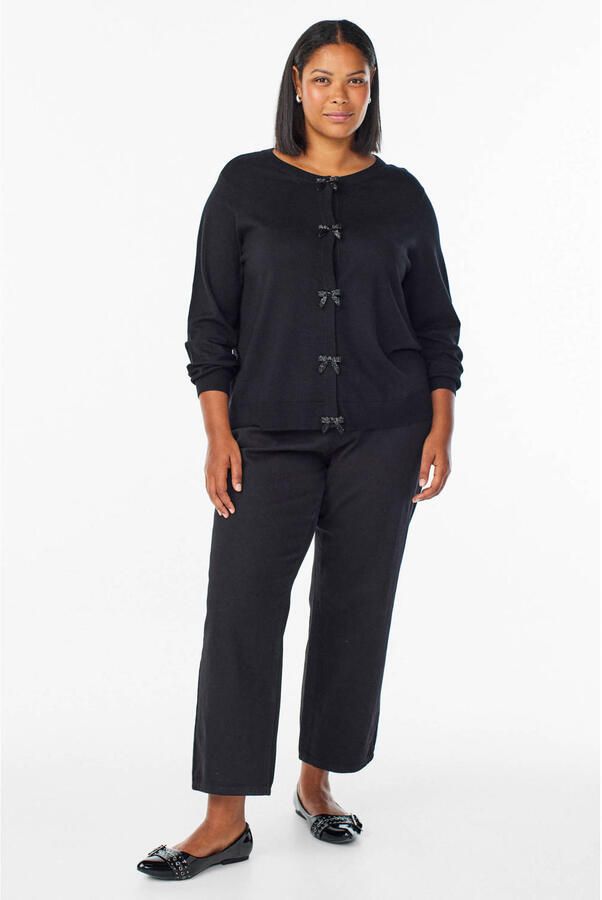 Zizzi Plus Size gebreid vest zwart - Foto 3