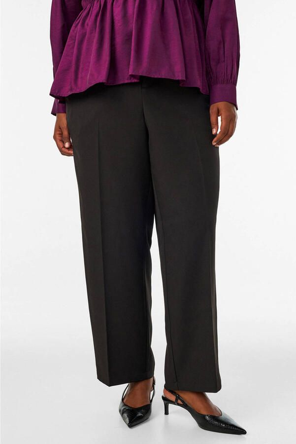 Zizzi Plus Size high waist straight leg cropped pantalon zwart