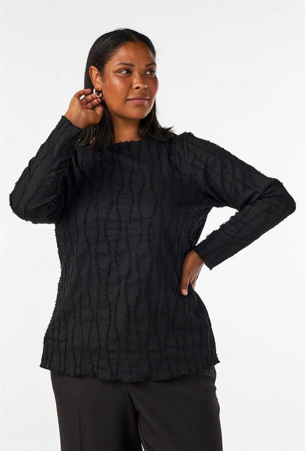 Zizzi Plus Size jersey blouse zwart
