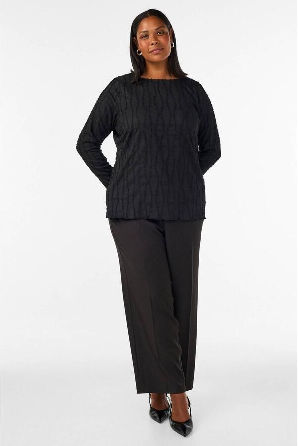 Zizzi Plus Size jersey blouse zwart - Foto 3