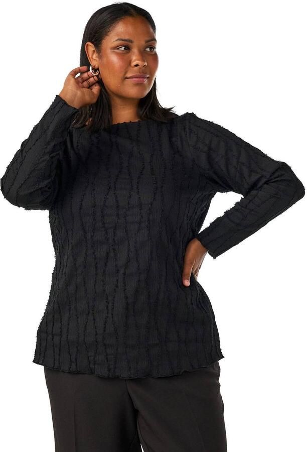Zizzi Plus Size jersey blouse zwart - Foto 2