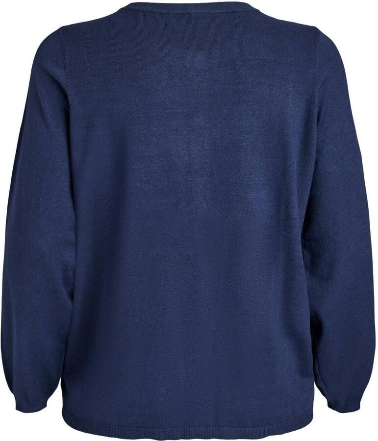 Zizzi Plus Size katoenen gebreid vest donkerblauw - Foto 2