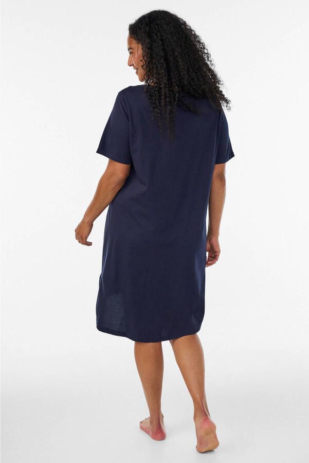 Zizzi Plus Size nachthemd donkerblauw - Foto 2