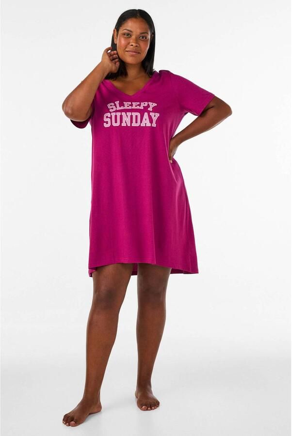 Zizzi Plus Size nachthemd fuchsia - Foto 2