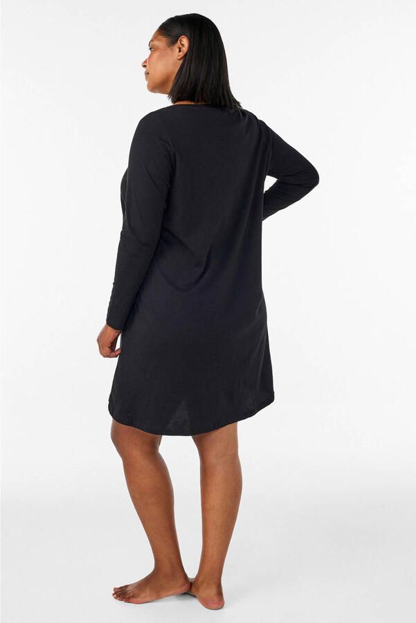 Zizzi Plus Size nachthemd zwart - Foto 2