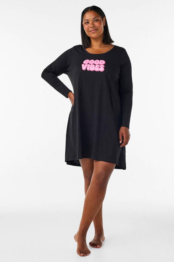 Zizzi Plus Size nachthemd zwart - Foto 3