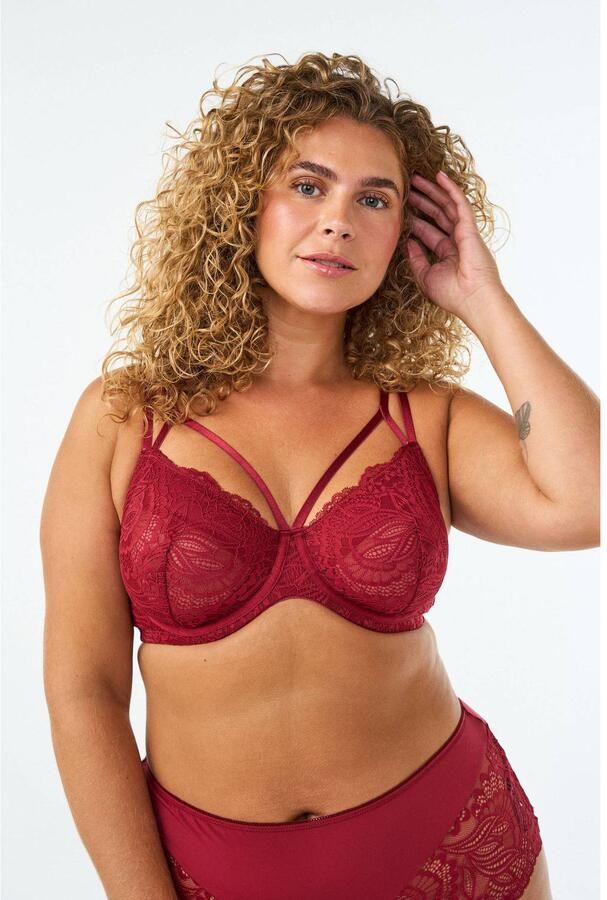 Zizzi Plus Size niet-voorgevormde beugel-bh rood
