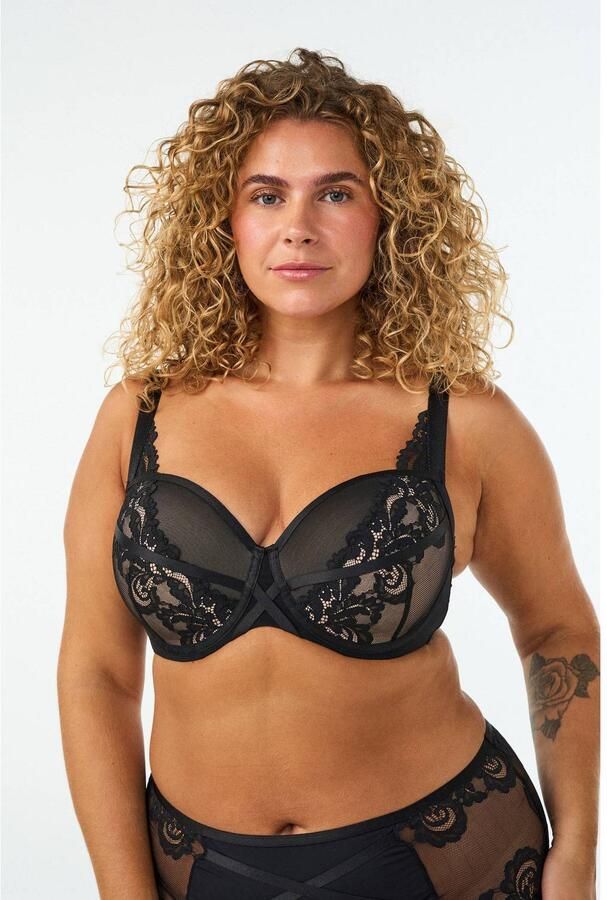 Zizzi Plus Size niet-voorgevormde beugel-bh zwart