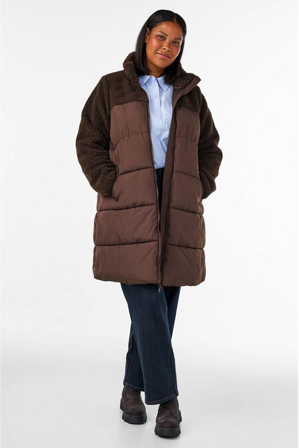 Zizzi Plus Size pufferjas bruin - Foto 2
