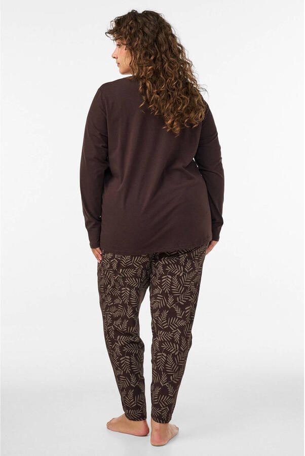 Zizzi Plus Size pyjamabroek bruin - Foto 2