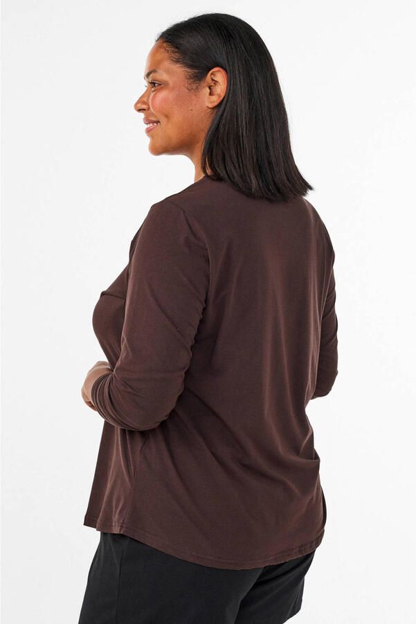 Zizzi Plus Size pyjamatop bruin - Foto 2